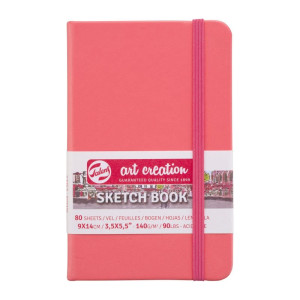 ΜΠΛΟΚ ΣΧΕΔΙΟΥ 9x14 Coral Red ΜΕ ΛΑΣΤΙΧΟ ART CREATION 140g 80ΦΥΛΛΑ