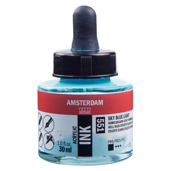 ΜΕΛΑΝΙ INK AMSTERDAM 30ml 551 SKY BLUE LIGHT