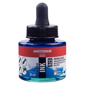 ΜΕΛΑΝΙ INK AMSTERDAM 30ml 570 PHTHALO BLUE