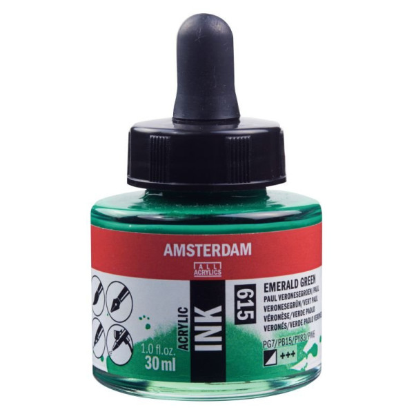 ΜΕΛΑΝΙ INK AMSTERDAM 30ml 615 EMERALD GREEN