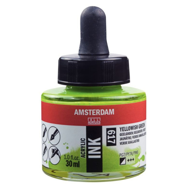 ΜΕΛΑΝΙ INK AMSTERDAM 30ml 617 YELLOWISH GREEN