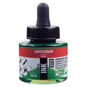 ΜΕΛΑΝΙ INK AMSTERDAM 30ml 618 PERMANENT GREEN LIGHT