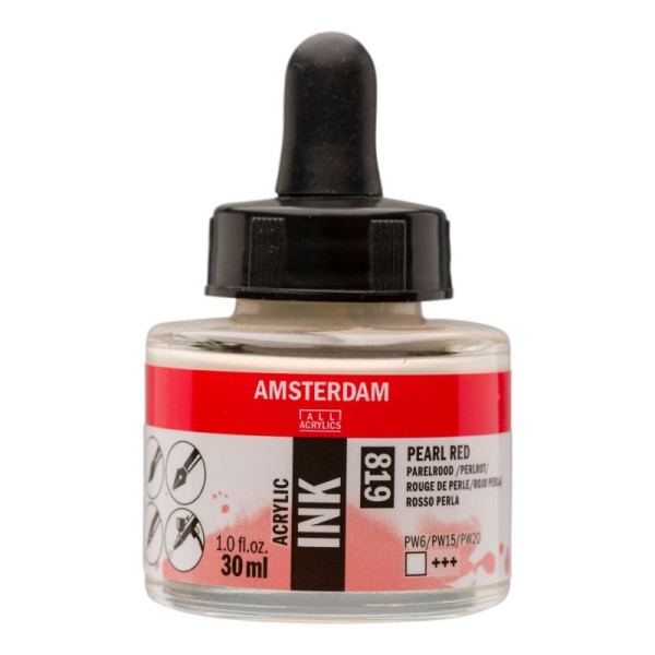 ΜΕΛΑΝΙ INK AMSTERDAM 30ml 819 PEARL RED