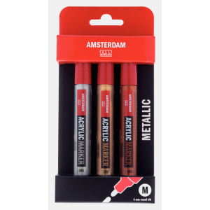 ΜΑΡΚΑΔΟΡΟΙ ΑΚΡΥΛΙΚΟΙ AMSTERDAM 3 X 4mm Metallic set