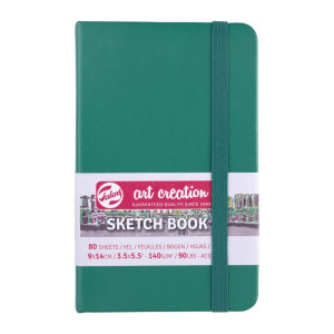 ΜΠΛΟΚ ΣΧΕΔΙΟΥ 9x14 Forest Green ΜΕ ΛΑΣΤΙΧΟ ART CREATION 140g 80ΦΥΛΛΑ