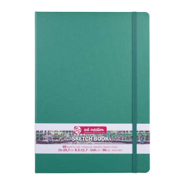 ΜΠΛΟΚ ΣΧΕΔΙΟΥ 21x30 Forest Green ΜΕ ΛΑΣΤΙΧΟ ART CREATION 140g 80 ΦΥΛΛΑ