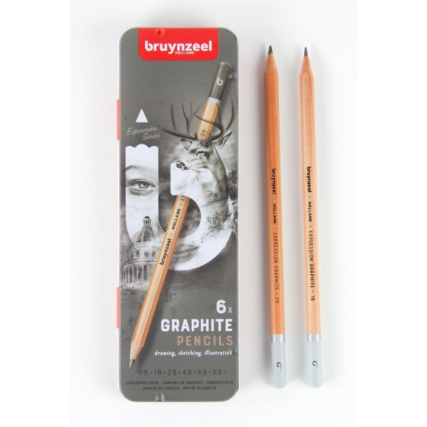 ΣΕΤ ΜΟΛΥΒΙΑ ΣΧΕΔΙΟΥ EXPRESSION GRAPHITE ΣΕ ΜΕΤΑΛΛΙΚΗ ΚΑΣΕΤΙΝΑ 6ΤΕΜ