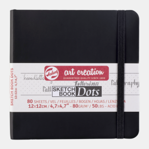 ΜΠΛΟΚ ΣΧΕΔΙΟΥ DOTS 12x12 ΚΟΥΚΚΙΔΕΣ 80g ΜΑΥΡΟ TALENS ART CREATION