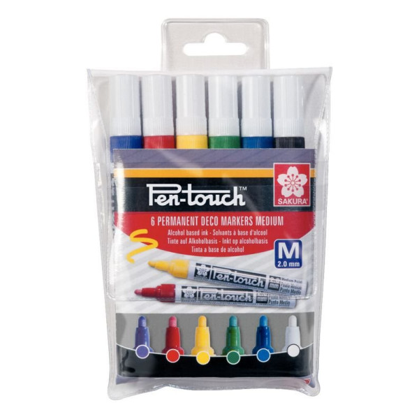 ΜΑΡΚΑΔΟΡΟΙ SAKURA ΣΕΤ 6ΤΕΜ PEN-TOUCH MEDIUM