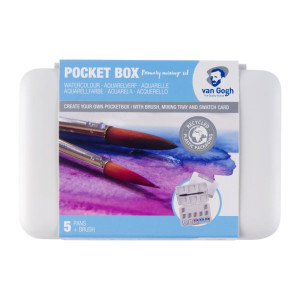 WATERCOLOUR POCKET BOX VAN GOGH ΣΕ ΠΑΣΤΙΛΙΕΣ 5 ΧΡΩΜΑΤΑ+7 ΑΔΕΙΕΣ ΘΗΚΕΣ
