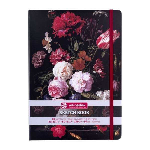 ΜΠΛΟΚ ΣΧΕΔΙΟΥ 21x30 Flowers ΜΕ ΛΑΣΤΙΧΟ ART CREATION 140g 80 ΦΥΛΛΑ