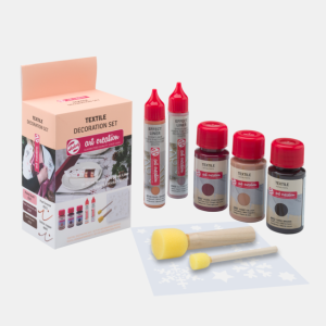 ΣΕΤ ΧΡΩΜΑΤΑ ΓΙΑ ΥΦΑΣΜΑ 3ΧΡΩΜΤΑ X 50ML 2ΤΕΜ EFFECT LINER KAI 2 ΣΤΑΜΠΑΔΟΡΟΥΣ 1 ΣΤΕΝΣΙΛ