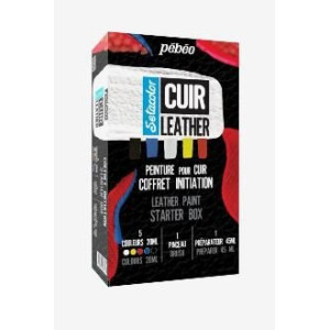 ΣΕΤ ΧΡΩΜΑΤΑ ΓΙΑ ΔΕΡΜΑ 5x20ml + Primer και πινέλο SETACOLOR LEATHER PEBEO