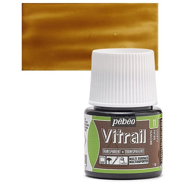 ΣΜΑΛΤΟ (ENAMEL) VITRAIL Brown 45ml TRANSPARENT PEBEO