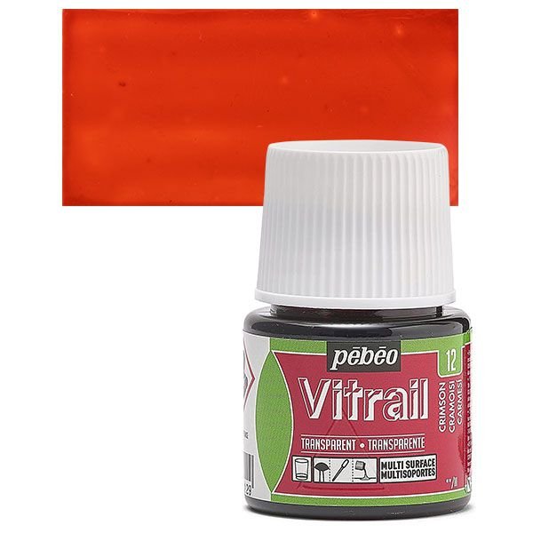 ΣΜΑΛΤΟ (ENAMEL) VITRAIL Crimson 45ml TRANSPARENT PEBEO