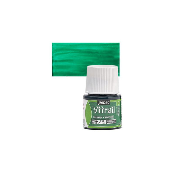 ΣΜΑΛΤΟ (ENAMEL) VITRAIL Emerald 45ml TRANSPARENT PEBEO