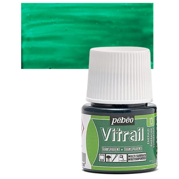 ΣΜΑΛΤΟ (ENAMEL) VITRAIL Emerald 45ml TRANSPARENT PEBEO