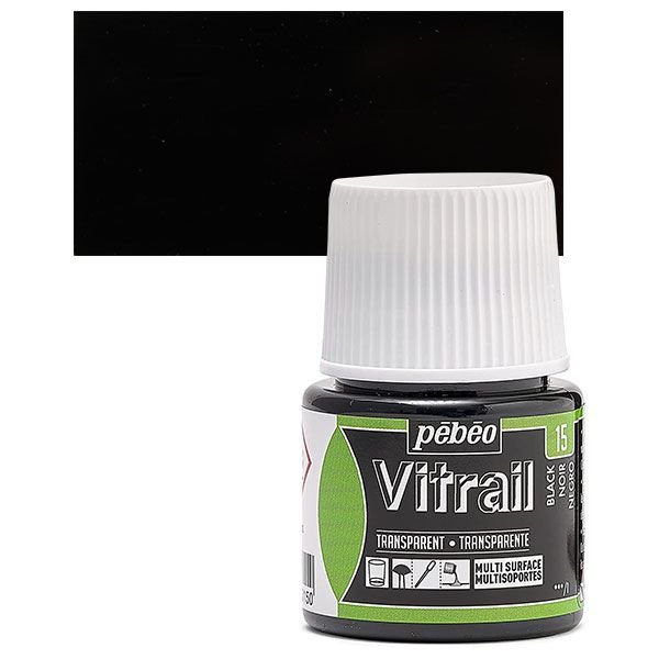 ΣΜΑΛΤΟ (ENAMEL) VITRAIL Black 45ml TRANSPARENT PEBEO