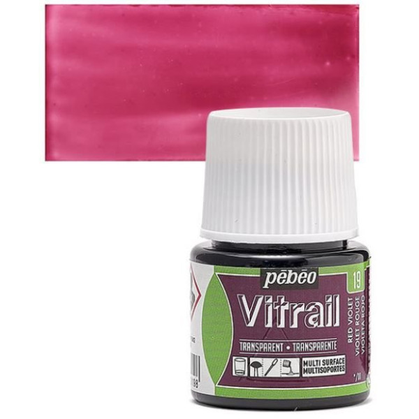 ΣΜΑΛΤΟ (ENAMEL) VITRAIL Red Violet 45ml TRANSPARENT PEBEO