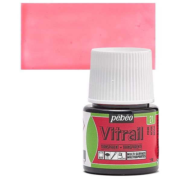 ΣΜΑΛΤΟ (ENAMEL) VITRAIL Pink 45ml TRANSPARENT PEBEO