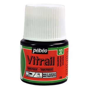 ΣΜΑΛΤΟ (ENAMEL) VITRAIL Coral Red 45ml TRANSPARENT PEBEO