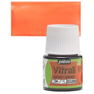 ΣΜΑΛΤΟ (ENAMEL) VITRAIL Coral Red 45ml TRANSPARENT PEBEO