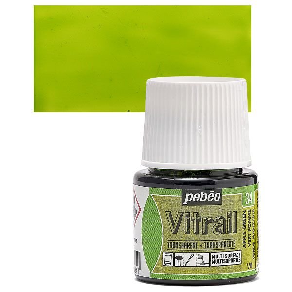 ΣΜΑΛΤΟ (ENAMEL) VITRAIL Apple Green 45ml TRANSPARENT PEBEO