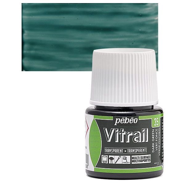 ΣΜΑΛΤΟ (ENAMEL) VITRAIL Dark Green 45ml TRANSPARENT PEBEO