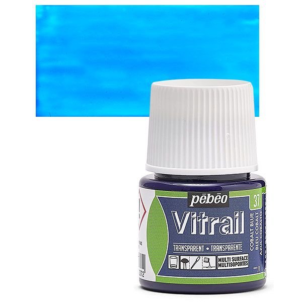 ΣΜΑΛΤΟ (ENAMEL) VITRAIL Cobalt Blue 45ml TRANSPARENT PEBEO
