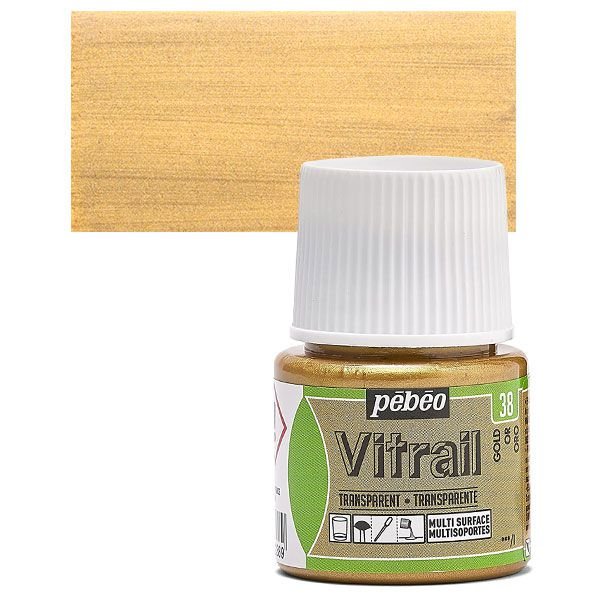 ΣΜΑΛΤΟ (ENAMEL) VITRAIL Gold 45ml TRANSPARENT PEBEO