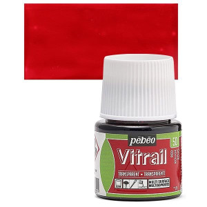 ΣΜΑΛΤΟ (ENAMEL) VITRAIL Red 45ml TRANSPARENT PEBEO