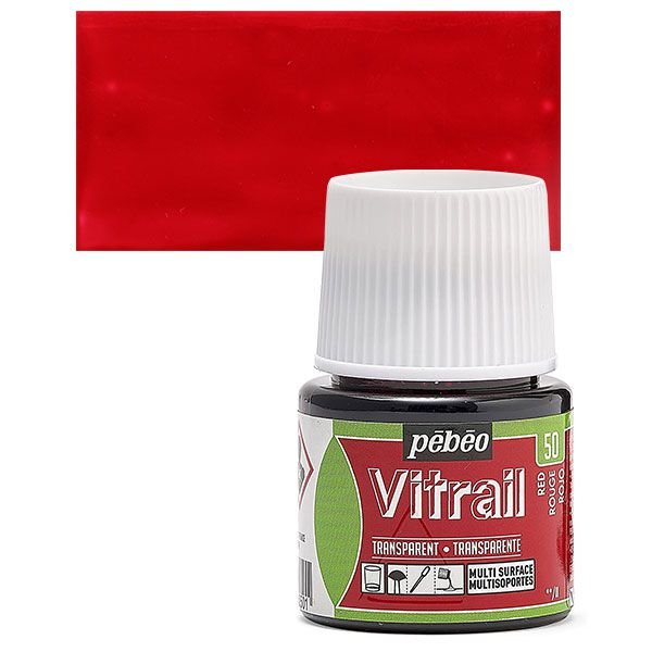 ΣΜΑΛΤΟ (ENAMEL) VITRAIL Red 45ml TRANSPARENT PEBEO