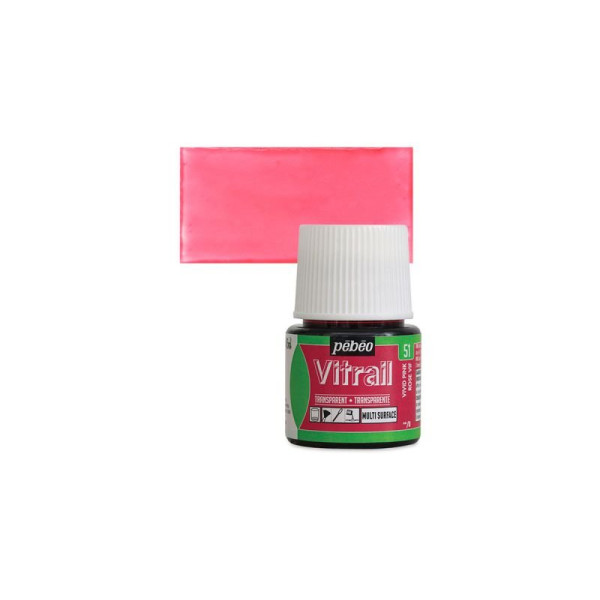 ΣΜΑΛΤΟ (ENAMEL) VITRAIL Vivid Pink 45ml TRANSPARENT PEBEO