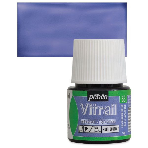 ΣΜΑΛΤΟ (ENAMEL) VITRAIL Lavender Blue 45ml TRANSPARENT PEBEO