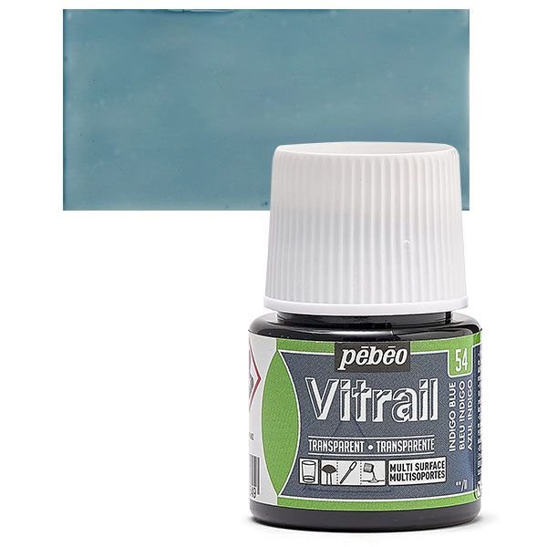 ΣΜΑΛΤΟ (ENAMEL) VITRAIL Indigo Blue 45ml TRANSPARENT PEBEO