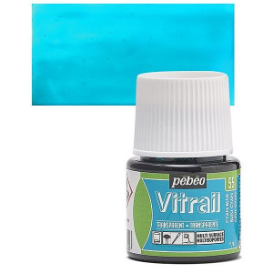 ΣΜΑΛΤΟ (ENAMEL) VITRAIL Cyan Blue 45ml TRANSPARENT PEBEO
