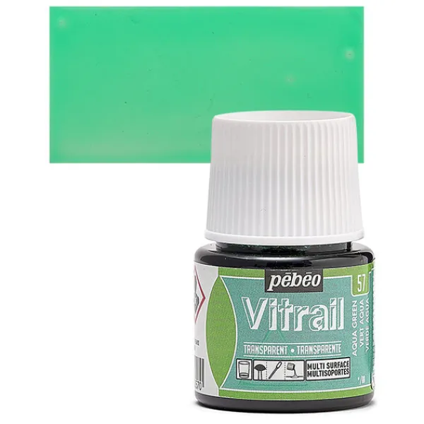 ΣΜΑΛΤΟ (ENAMEL) VITRAIL Aqua Green 45ml TRANSPARENT PEBEO