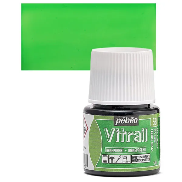 ΣΜΑΛΤΟ (ENAMEL) VITRAIL Vivid Green 45ml TRANSPARENT PEBEO