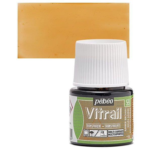 ΣΜΑΛΤΟ (ENAMEL) VITRAIL Amber Brown 45ml TRANSPARENT PEBEO