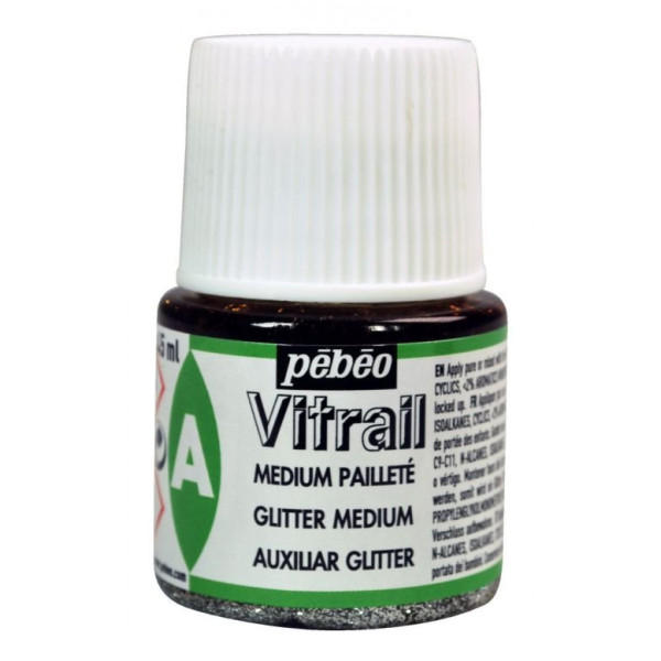 GLITTER MEDIUM ΓΙΑ ΧΡΩΜΑΤΑ ΣΜΑΛΤΟΥ 45ml PEBEO VITRAIL