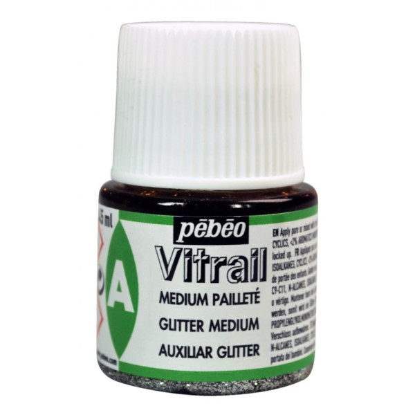 GLITTER MEDIUM ΓΙΑ ΧΡΩΜΑΤΑ ΣΜΑΛΤΟΥ 45ml PEBEO VITRAIL