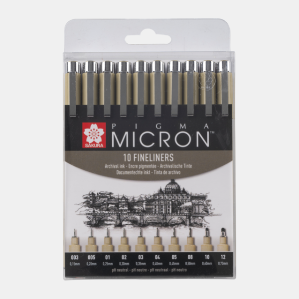ΣΕΤ ΜΑΡΚΑΔΟΡΟΙ SAKURA PIGMA MICRON 10 ΜΕΓΕΘΗ BLACK