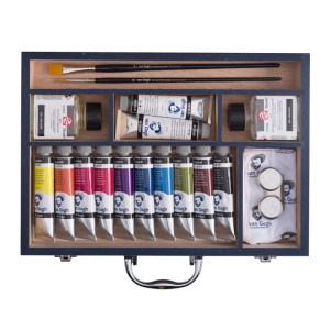 ΚΑΣΕΤΙΝΑ ΞΥΛΙΝΗ VAN GOGH ΣΕΤ ΛΑΔΙΑ 12x40ml & ΑΞΕΣΟΥΑΡ