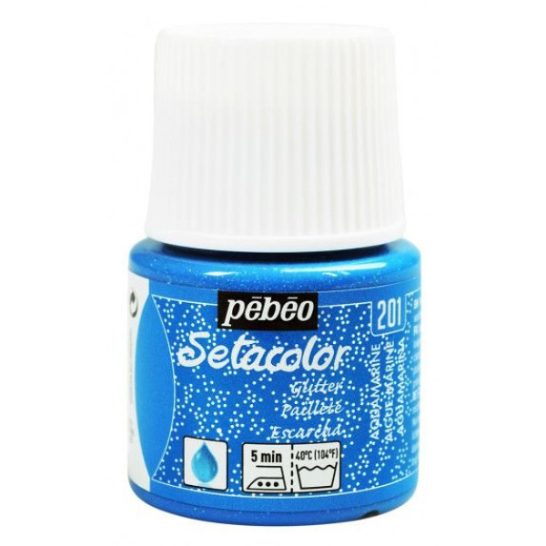 ΧΡΩΜΑ ΥΦΑΣΜΑΤΟΣ GLITTER Aquamarine SETACOLOR LIGHT FABRICS 45 ml