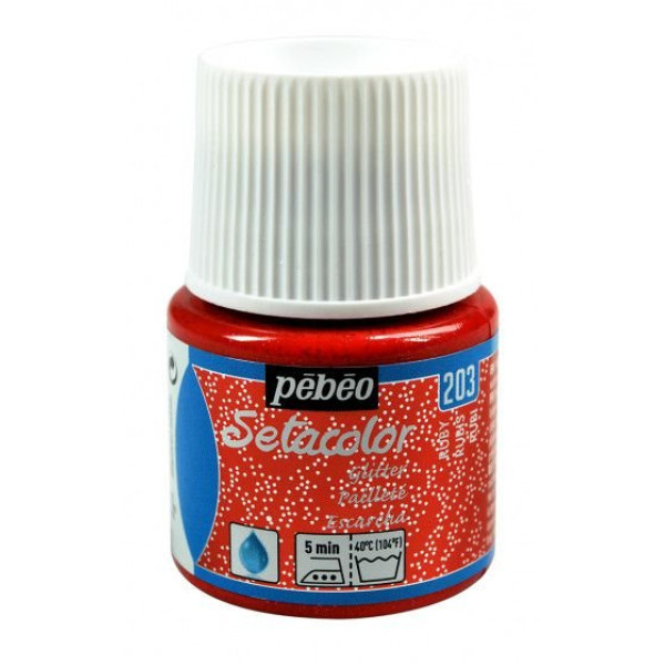 ΧΡΩΜΑ ΥΦΑΣΜΑΤΟΣ GLITTER Ruby SETACOLOR LIGHT FABRICS 45ml