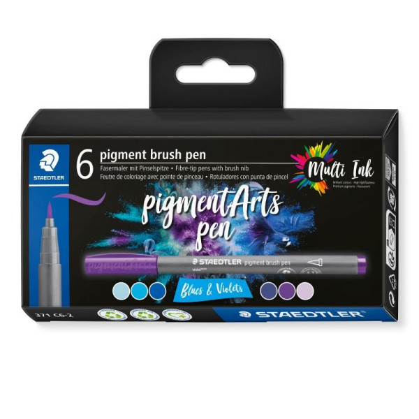 ΣΕΤ ΜΑΡΚΑΔΟΡΟΙ PIGMENT BRUSH PEN BLUES&VIOLETS 6 ΧΡΩΜΑΤΑ