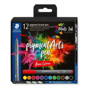ΣΕΤ ΜΑΡΚΑΔΟΡΟΙ PIGMENT BRUSH PEN BASIC COLOURS 12 ΧΡΩΜΑΤΑ