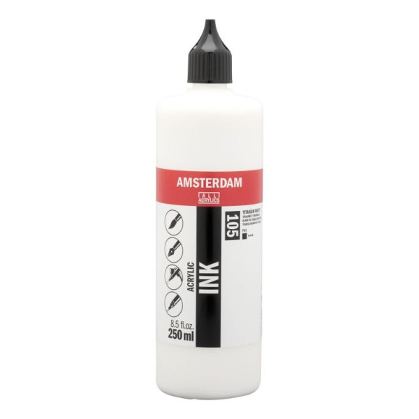 ΜΕΛΑΝΙ INK AMSTERDAM 250ML 105 TITANIUM WHITE