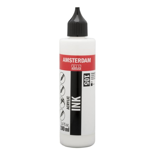 ΜΕΛΑΝΙ INK AMSTERDAM 100ML 105 TITANIUM WHITE