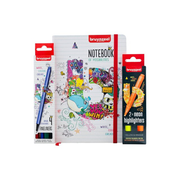 ΣΕΤ NOTEBOOK A5,FINELINERS & HIGHLIGHTERS BRUYNZEEL